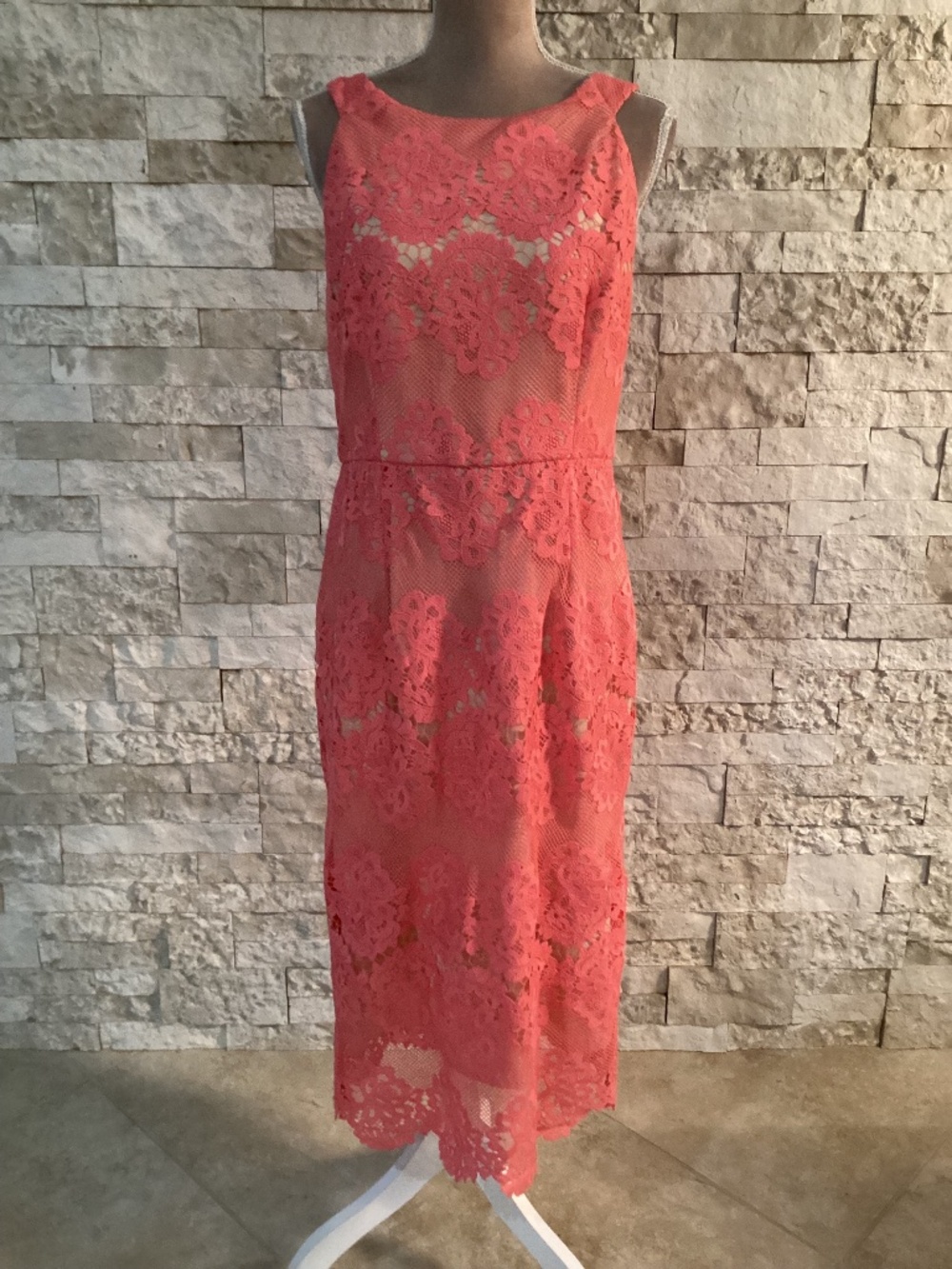 Antonio Melani Sleeveless Sheath Lace Midi Dress
